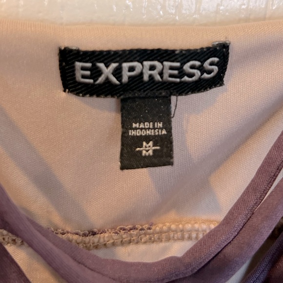Express Purple Floral Lace Up Tiered Tank - Picture 5 of 5